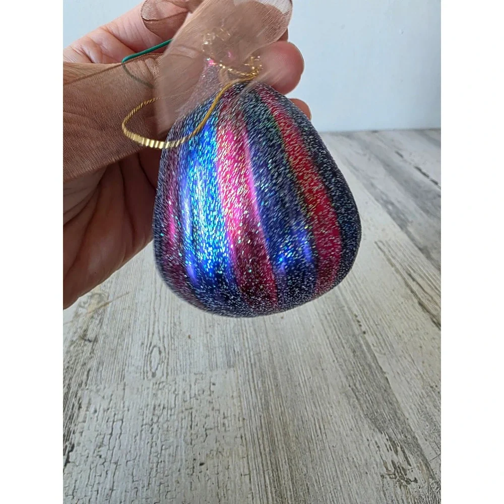 Vintage glass star fruit glitter ornament Xmas tree